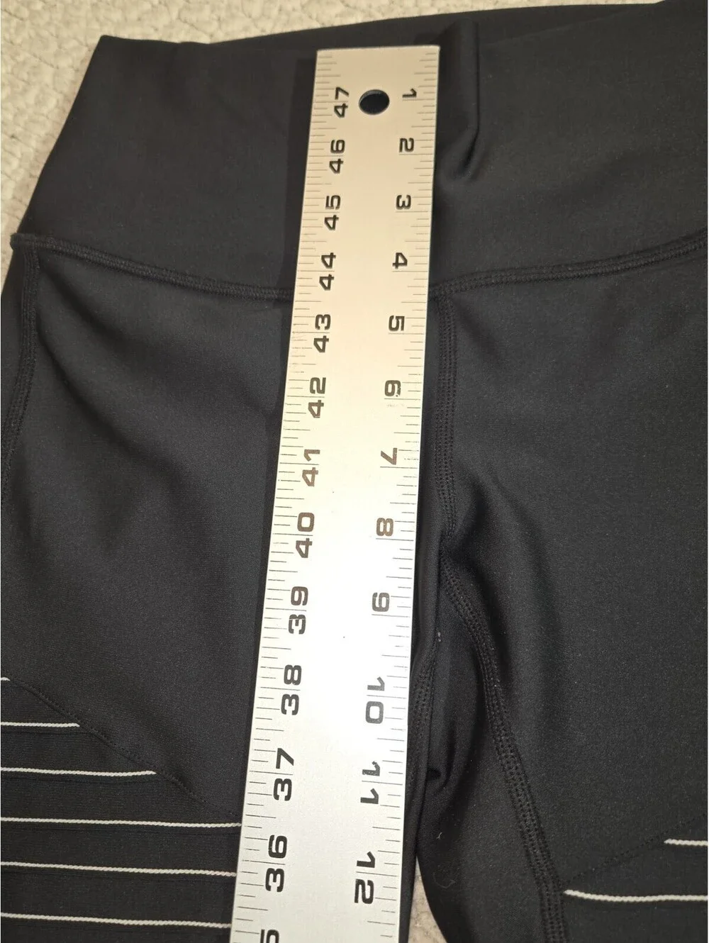 Alo Yoga Moto Leggings Black High Waisted Ribbed Mesh Panels Womens Size M